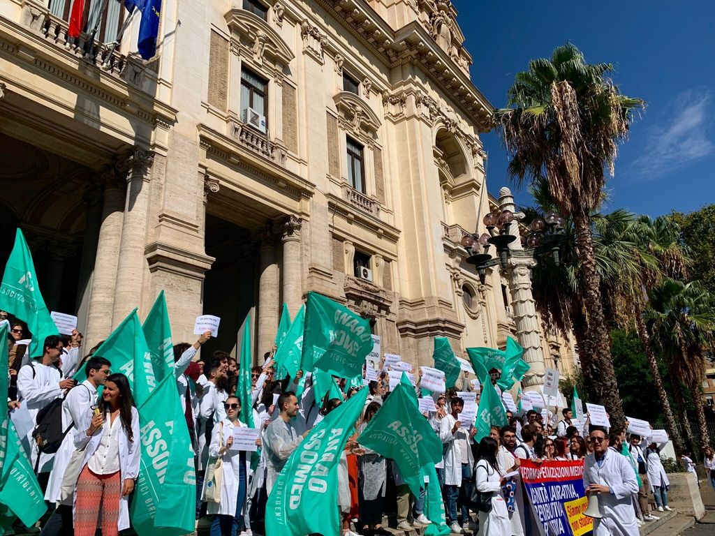 La manifestazione degli specializzando in Medicina