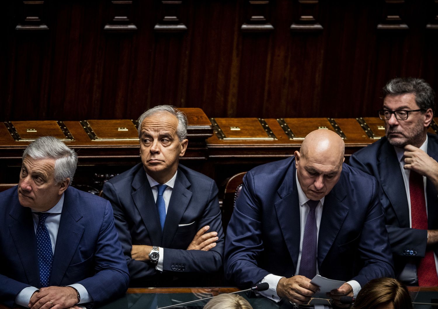 I ministri Tajani, Piantedosi, Crosetto e Giorgetti
