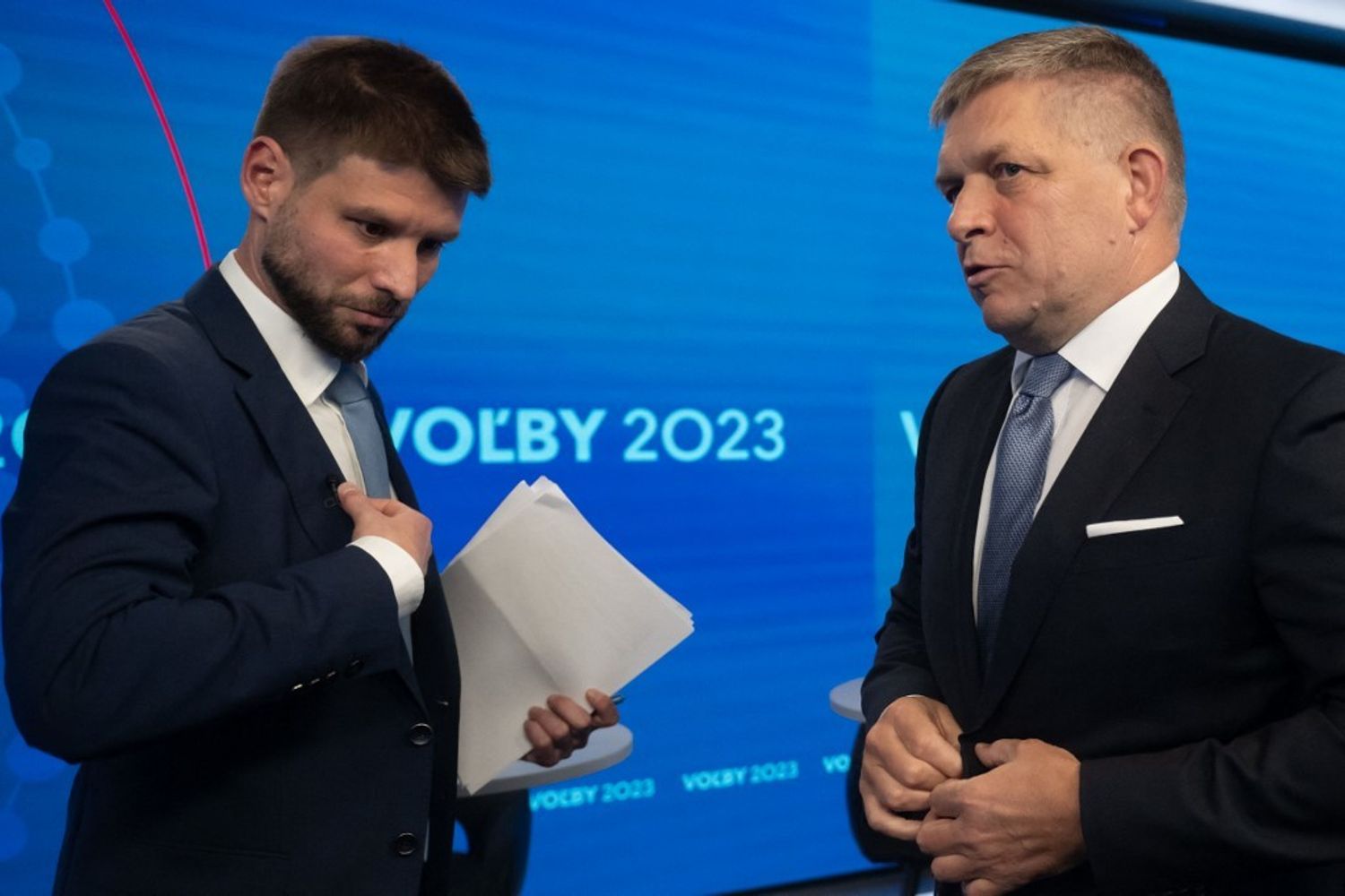 Robert Fico e&nbsp;Michal Simecka, elezioni in Slovacchia