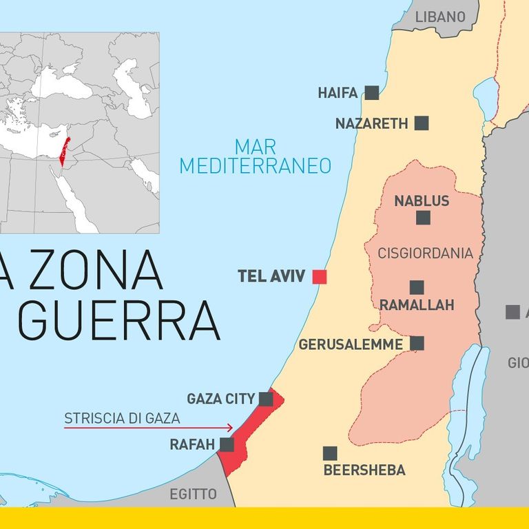 mappa israele palestina striscia gaza cisgiordania guerra