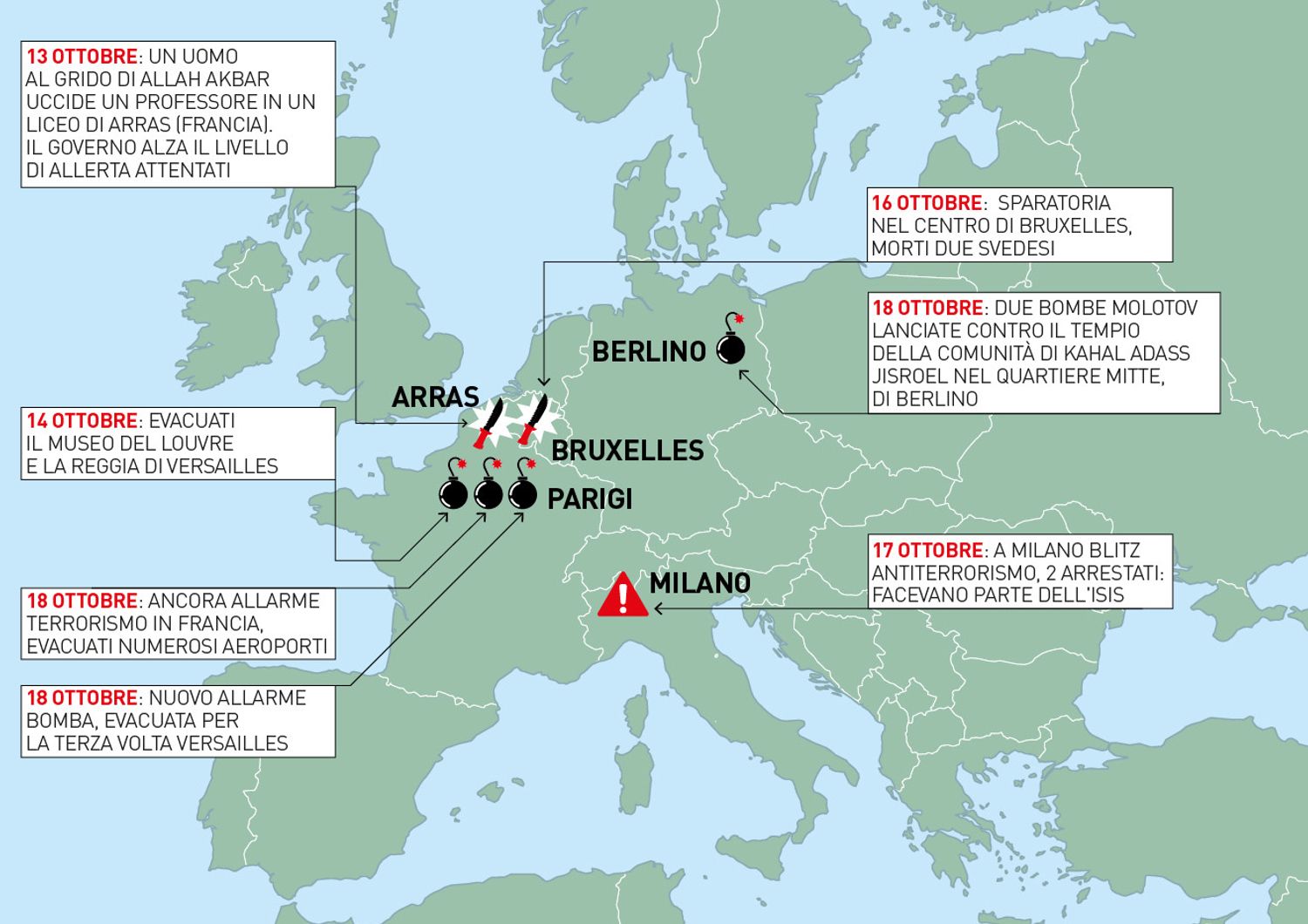 allarme terrorismo europa attentati aeroporti musei scuole