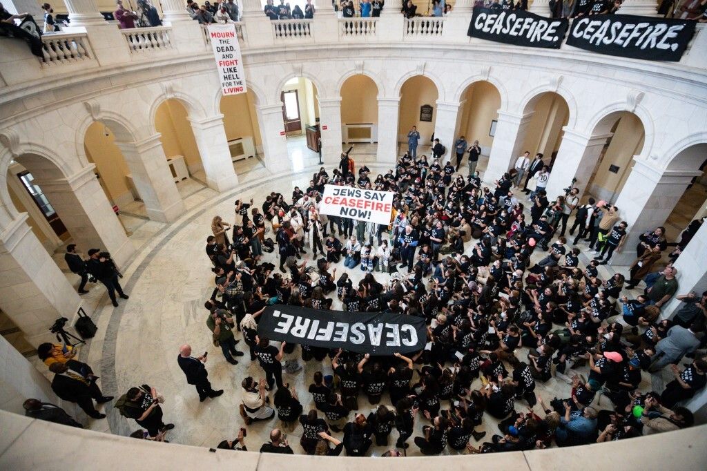 Manifestanti ebrei a Capitol Hill&nbsp;