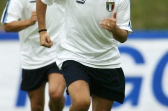 Marco Del Vecchio con la maglia della nazionale