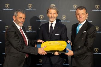 Il board Lamborghini, al centro&nbsp;Stephan Winkelmann