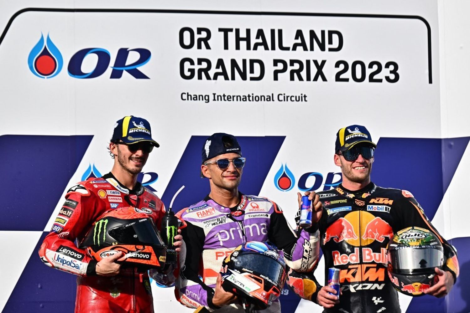 Il podio in Thailandia, MotoGp