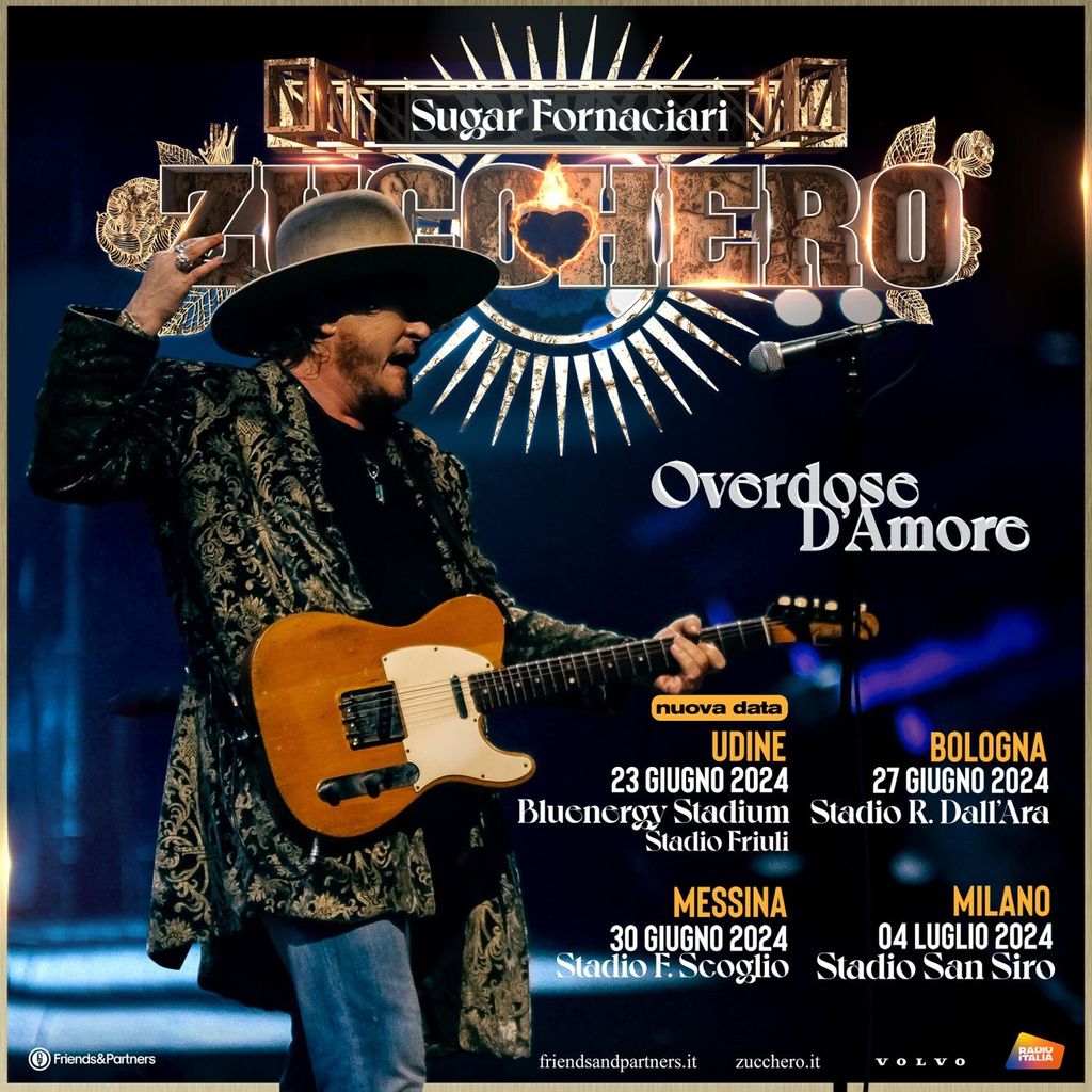 Locandina tour &quot;Overdose d'amore&quot; di Zucchero&nbsp;