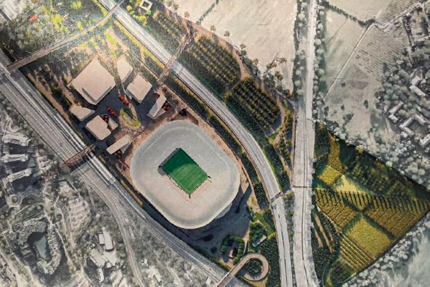 La foto del nuovo stadio del Milan nel progetto