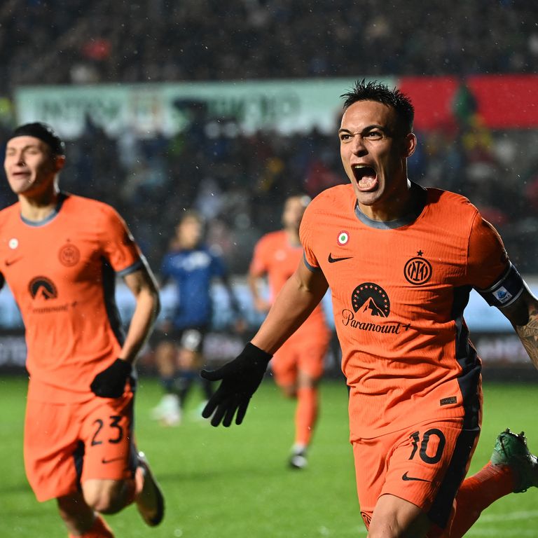 L'esultanza di Lautaro Martinez in Atalanta-Inter