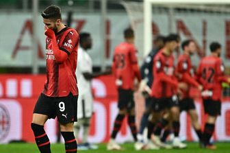 La delusione di Giroud durante Milan-Udinese