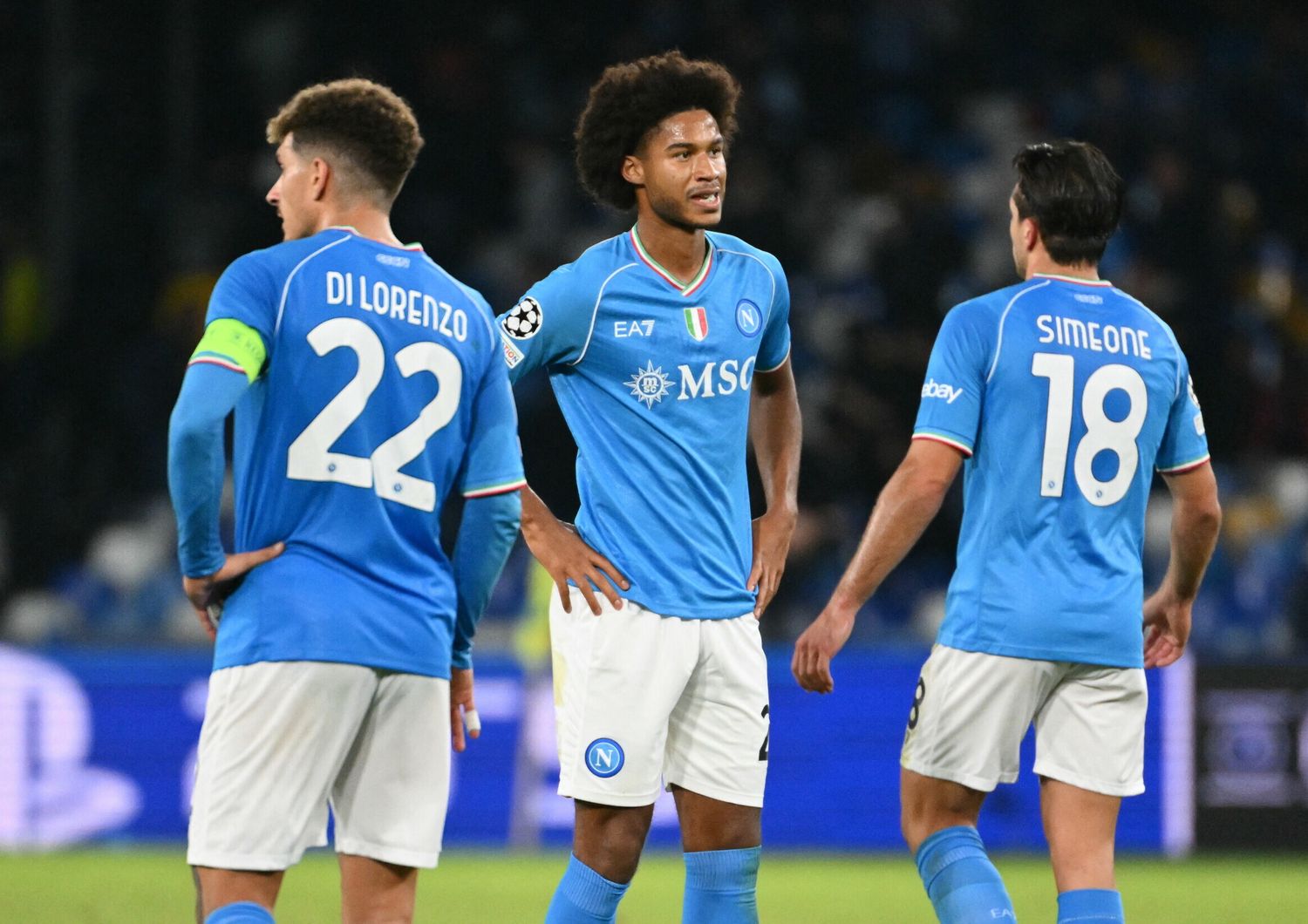 Giocatori del Napoli dopo l'incontro con l'Union Berlino