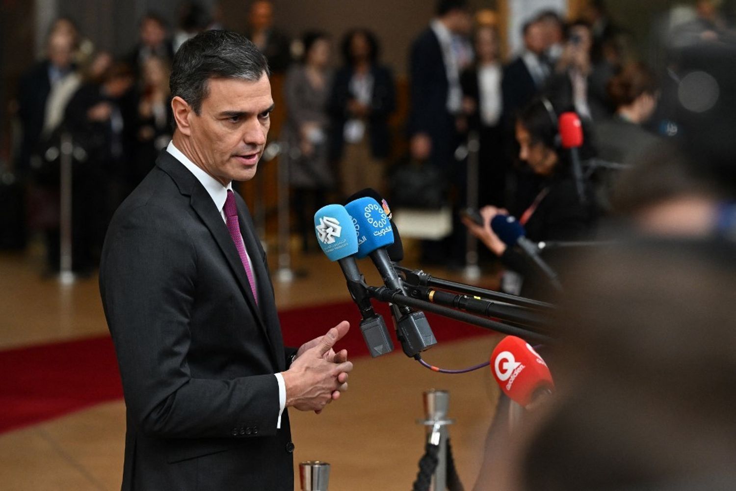 &nbsp;Pedro Sanchez (Psoe) in conferenza stampa