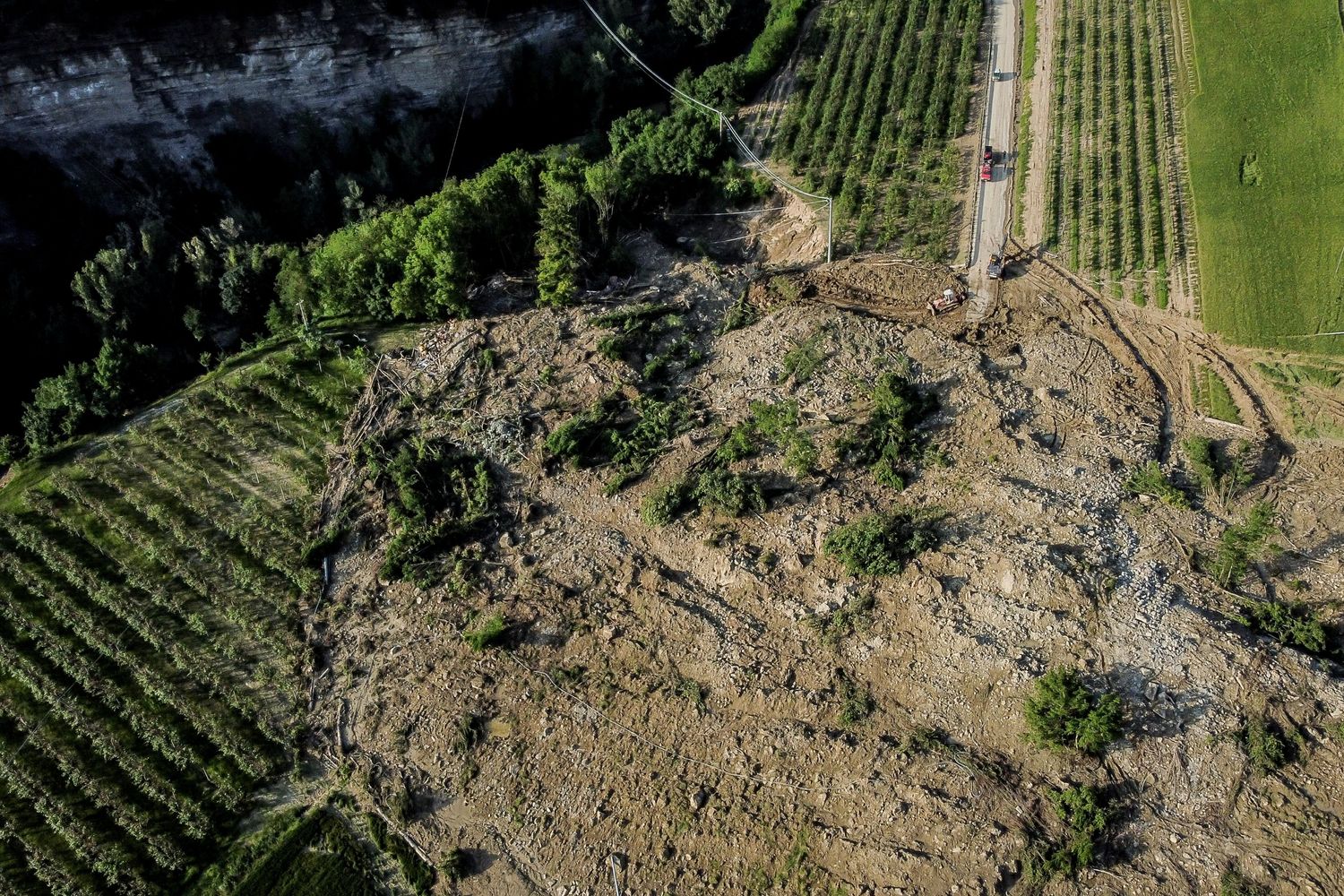 Frana nel comune di Casola Valsenio