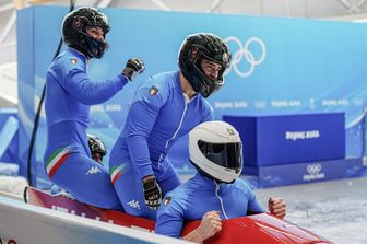 Patrick Baumgartner/Eric Fantazzini/Alex Verginer/Lorenzo Bilotti in occasione dei Giochi olimpici invernali di Pechino del febbraio 20221