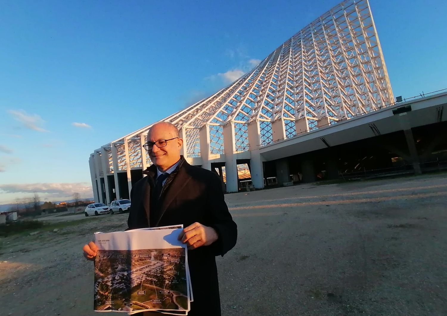Il sindaco di Roma, Roberto Gualtieri nell'area interessata dal progetto Expo 2030