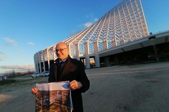 Il sindaco di Roma, Roberto Gualtieri nell'area interessata dal progetto Expo 2030