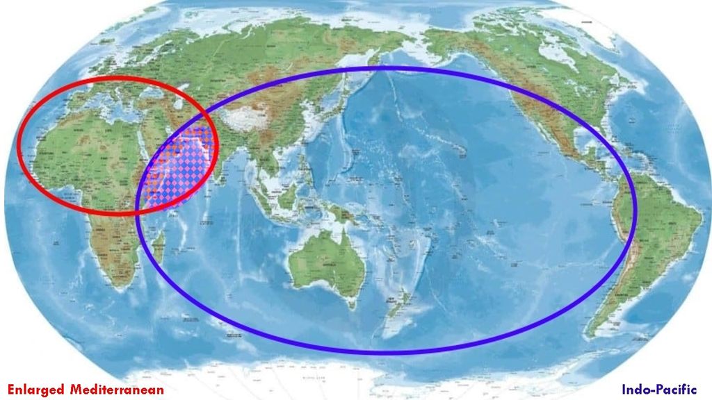 Mappa, il Mediterraneo Allargato e l'Indo-Pcifico