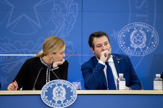 Meloni e Salvini in conferenza stampa