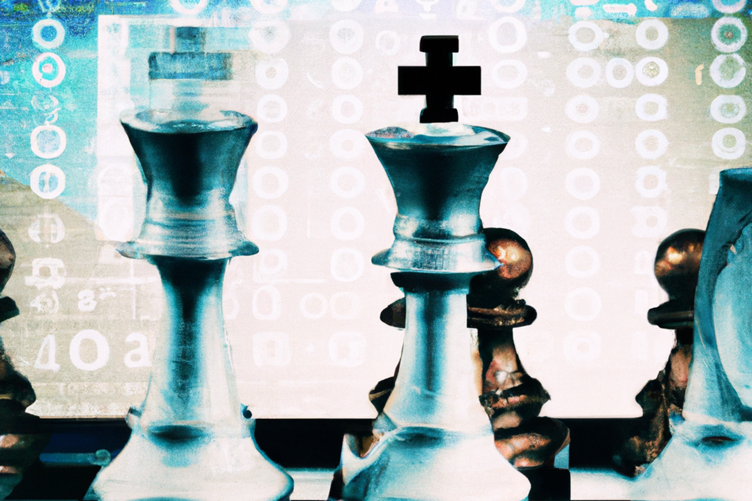 Scacchi, immagine generata da un'intelligenza artificiale