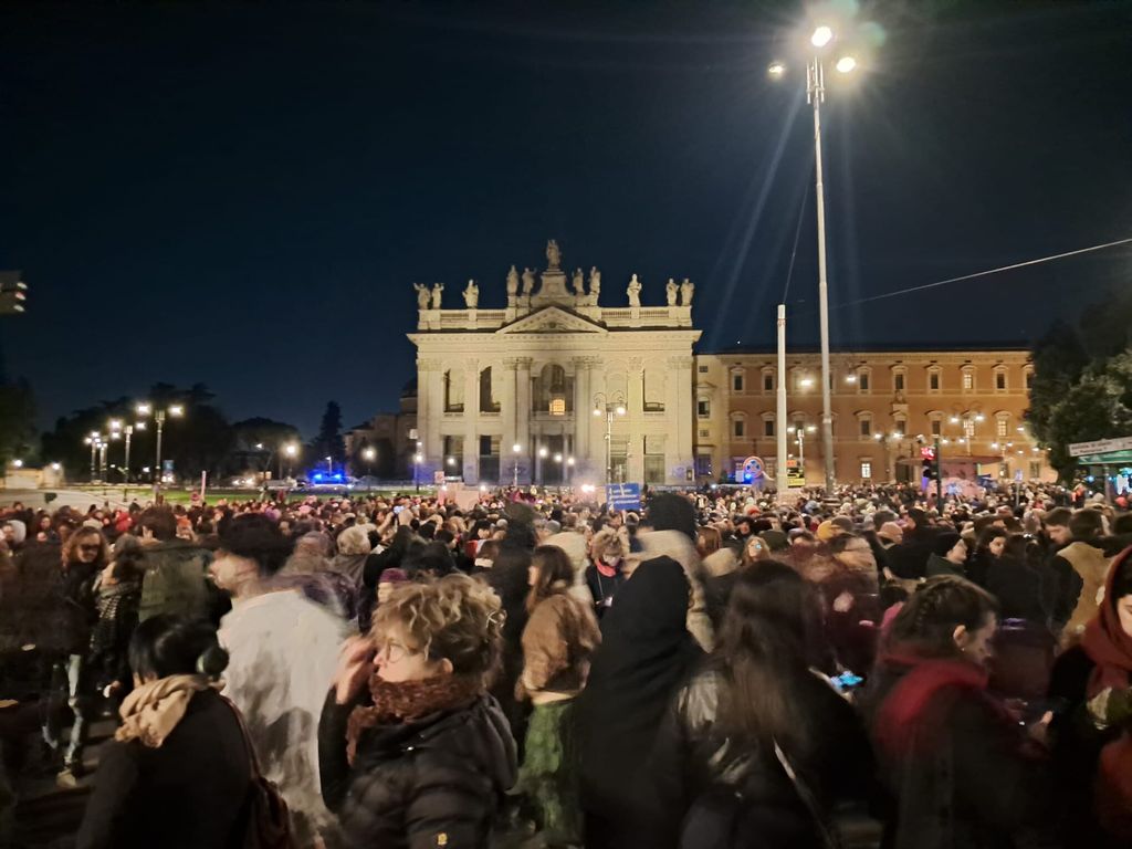 La manifestazione a Piazza San Giovanni&nbsp;