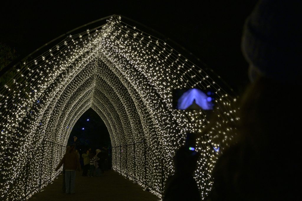 Il percorso illuminato da oltre un milione di luci