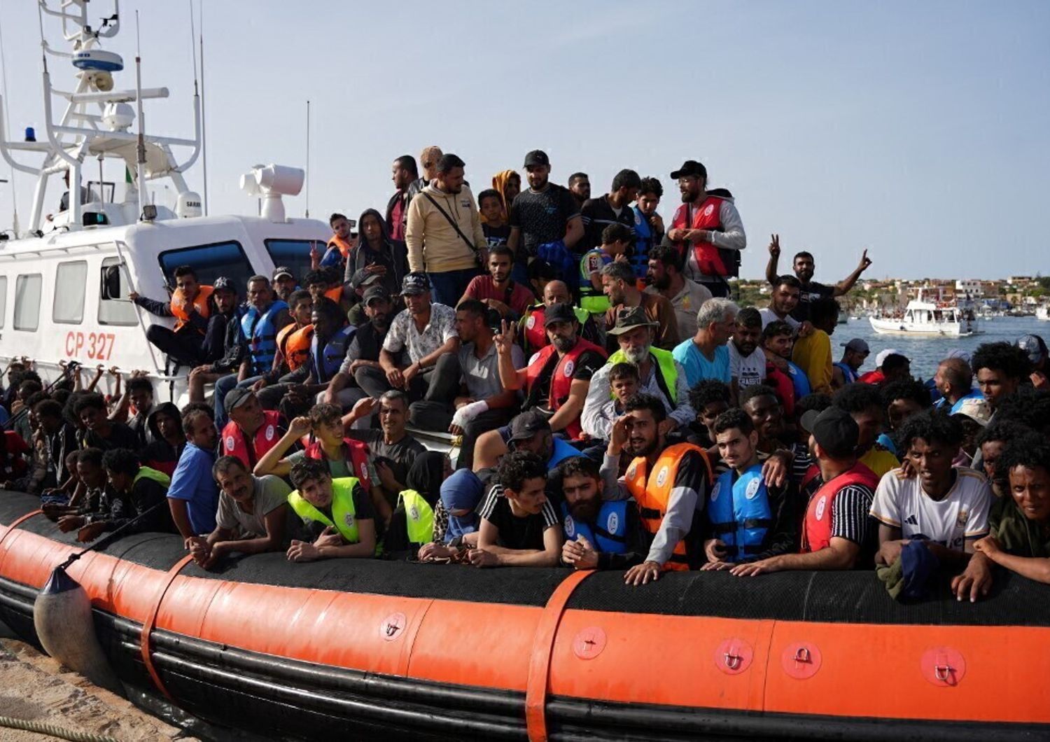 Débarquement de migrants à Lmapedusa, Sicile, août 2024