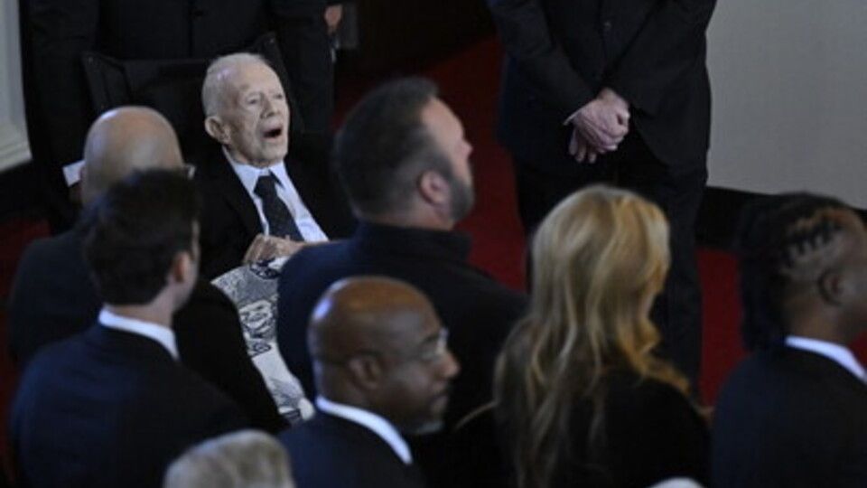 Jimmy Carter ai funerali della moglie Rosalynn&nbsp;