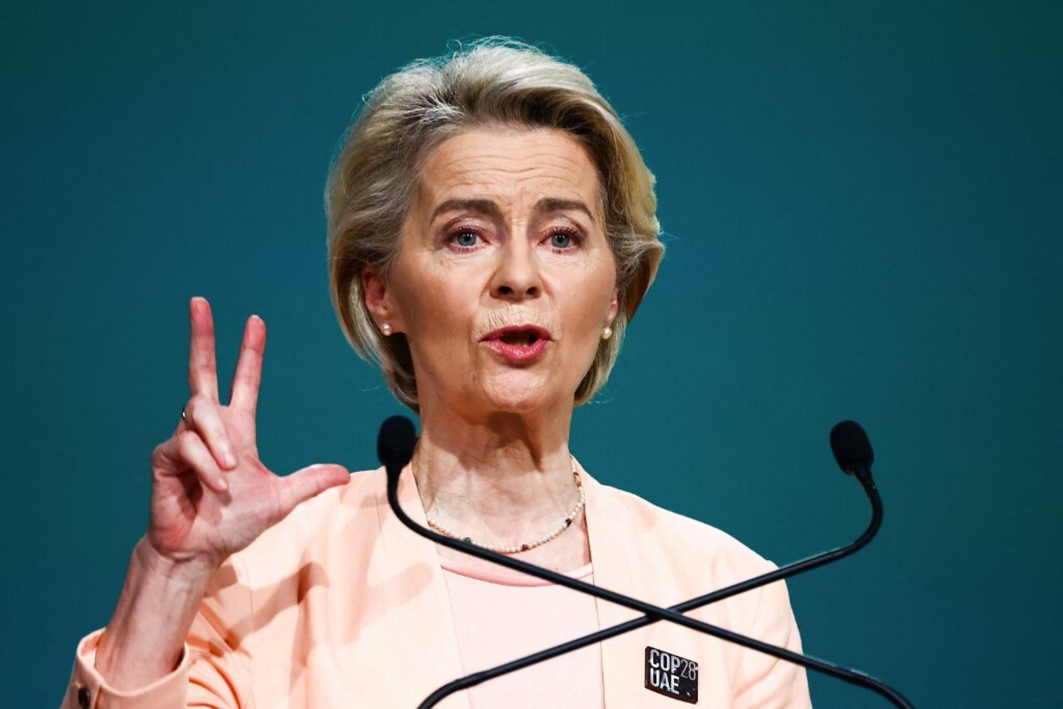 &nbsp;La presidente della Commissione Ue Ursula von der Leyen a Dubai