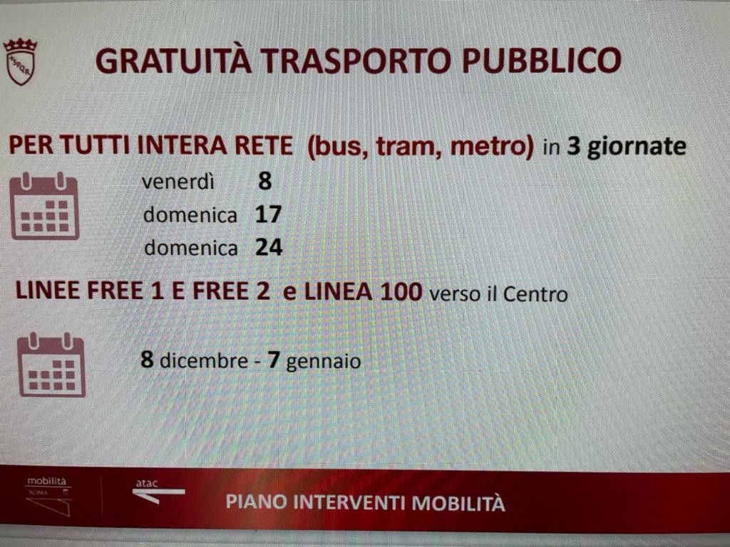 Tra mezzi gratis e Ztl, al via il Piano della mobilità a Roma per le festività