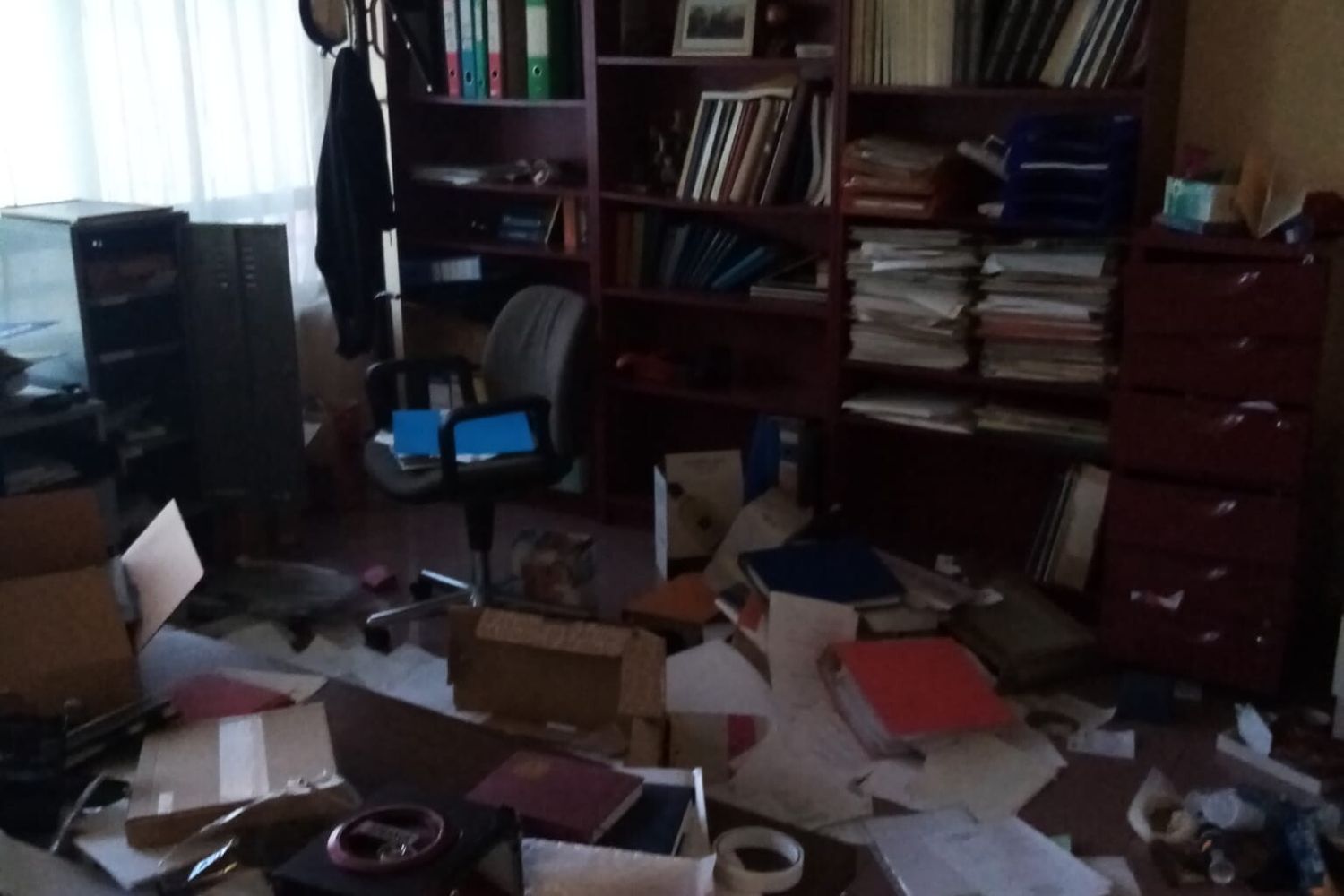 La sede del sindacato dopo il furto