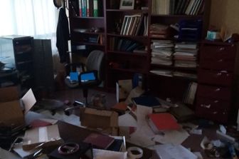 La sede del sindacato dopo il furto