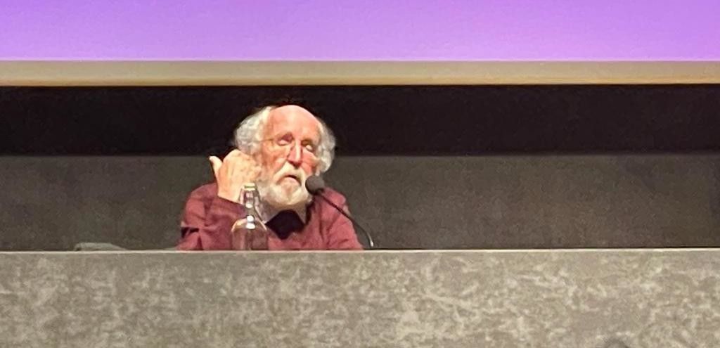 Michel Mayor durante la conferenza al Palaexpo di Roma