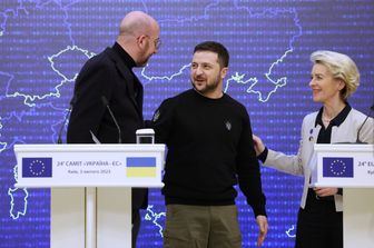 Michel, Zelensky e Von der Leyen a Kiev