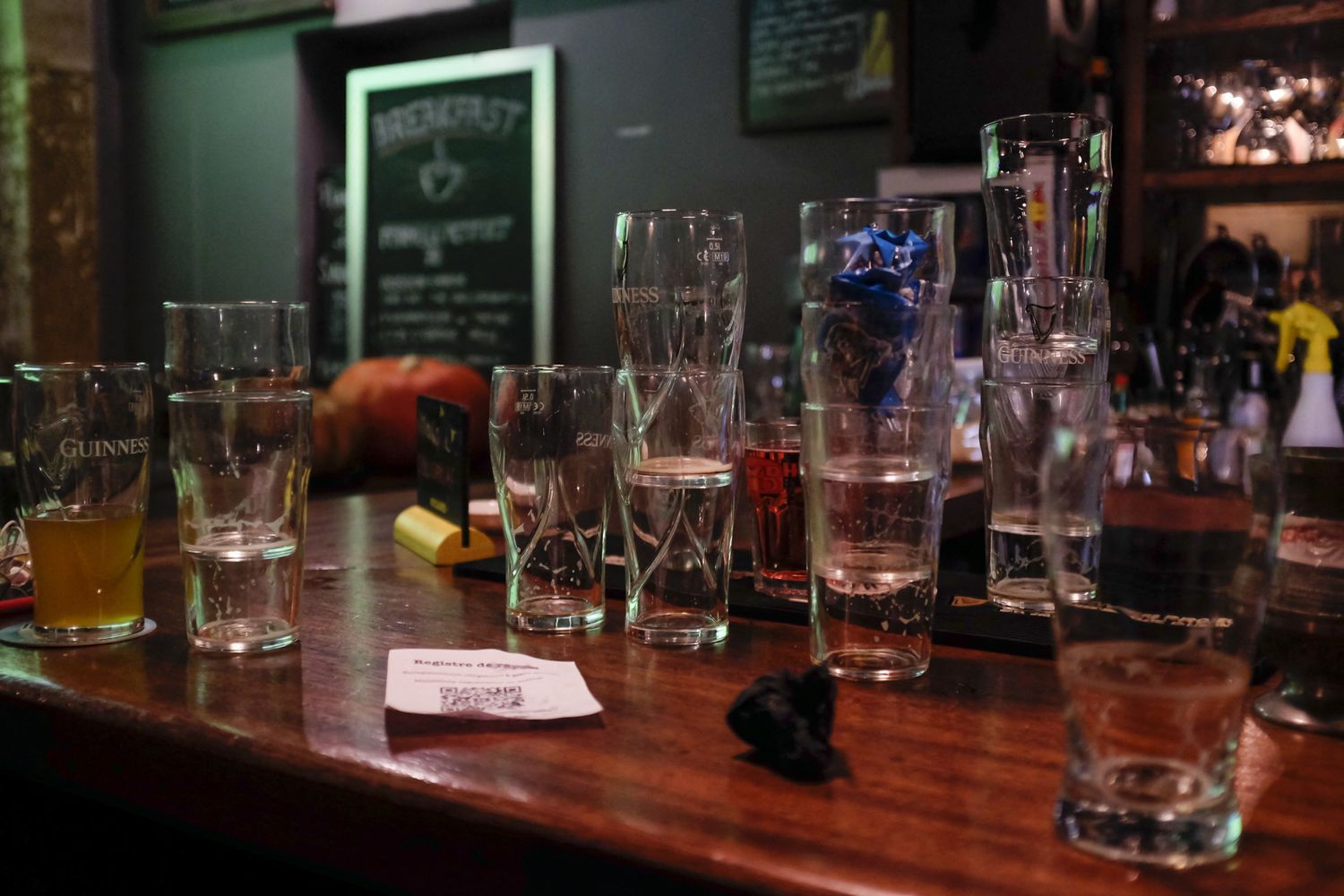 il bancone di un pub inglese