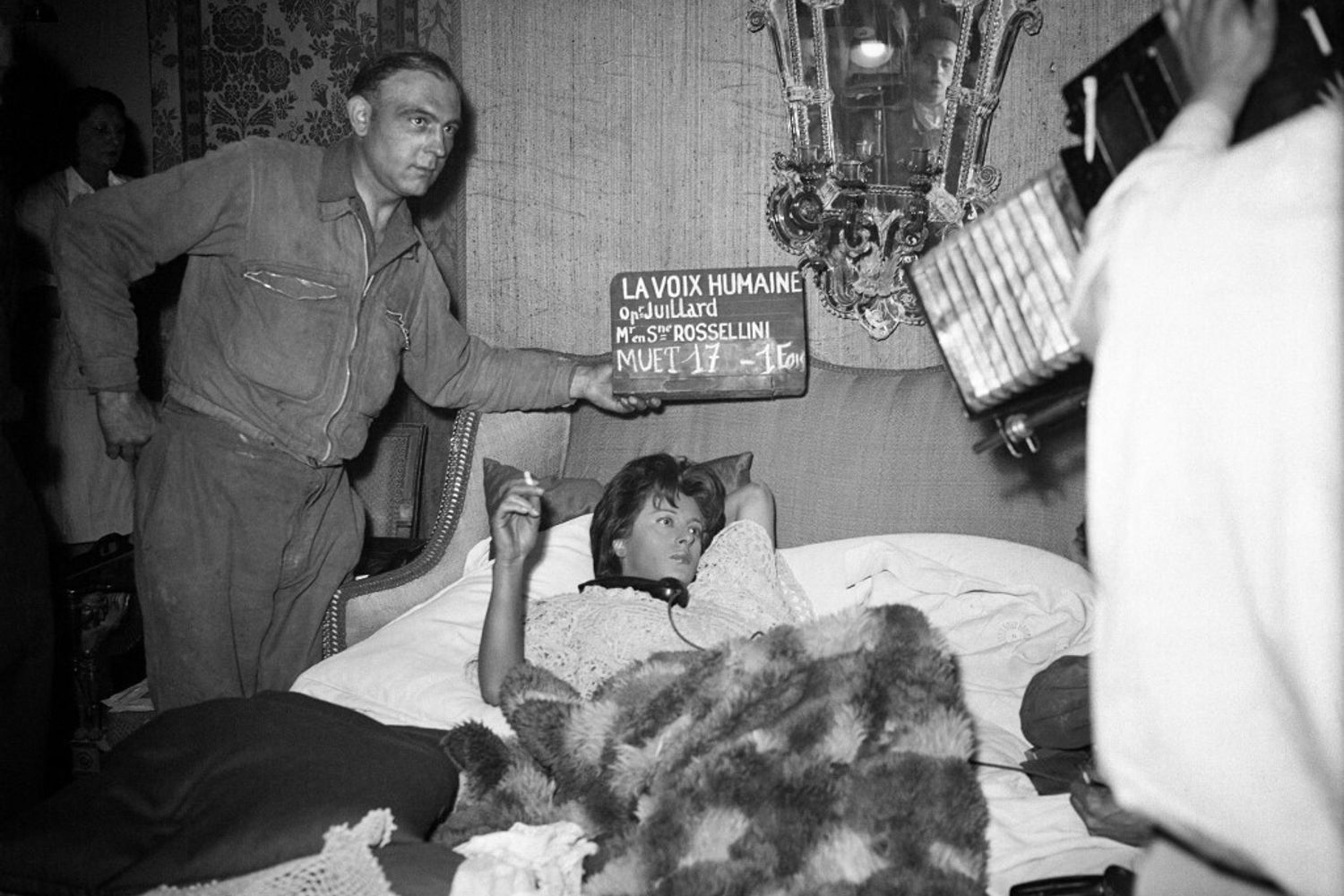 Anna Magnani e Roberto Rossellini sul set