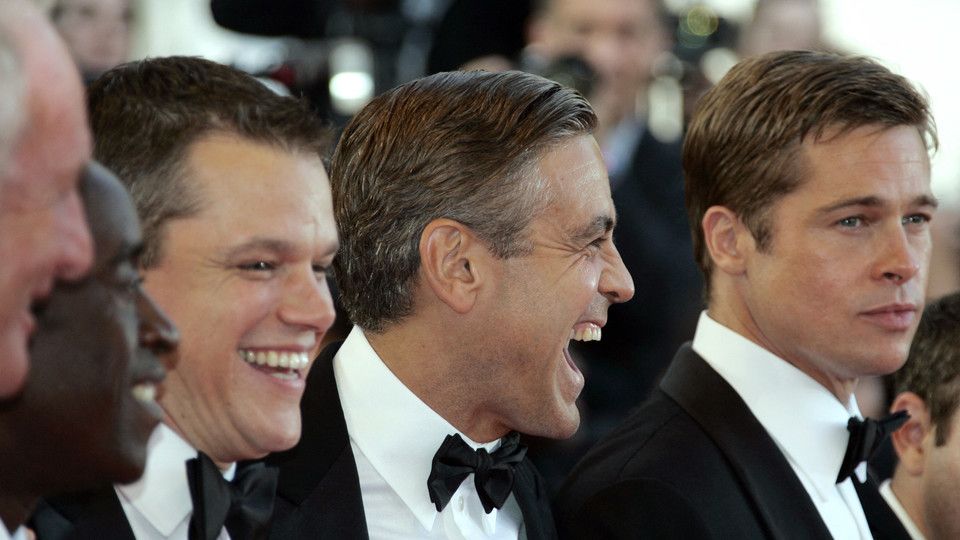 Matt Damon, George Clooney e Brad Pitt alla prima di &quot;Ocean's 13&quot;&nbsp;