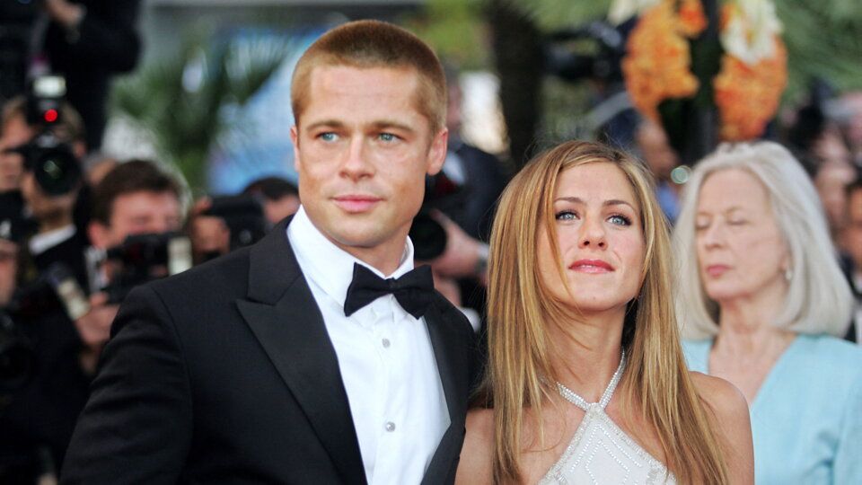 Con la prima moglie, Jennifer Aniston, nel 2004&nbsp;