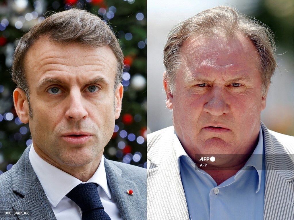 &nbsp;Il Presidente Emmanuel Macron e G&eacute;rard Depardieu