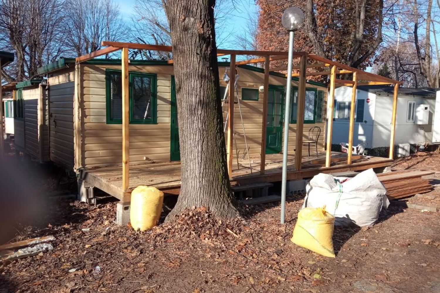 Una delle casette nel camping 'No stress'