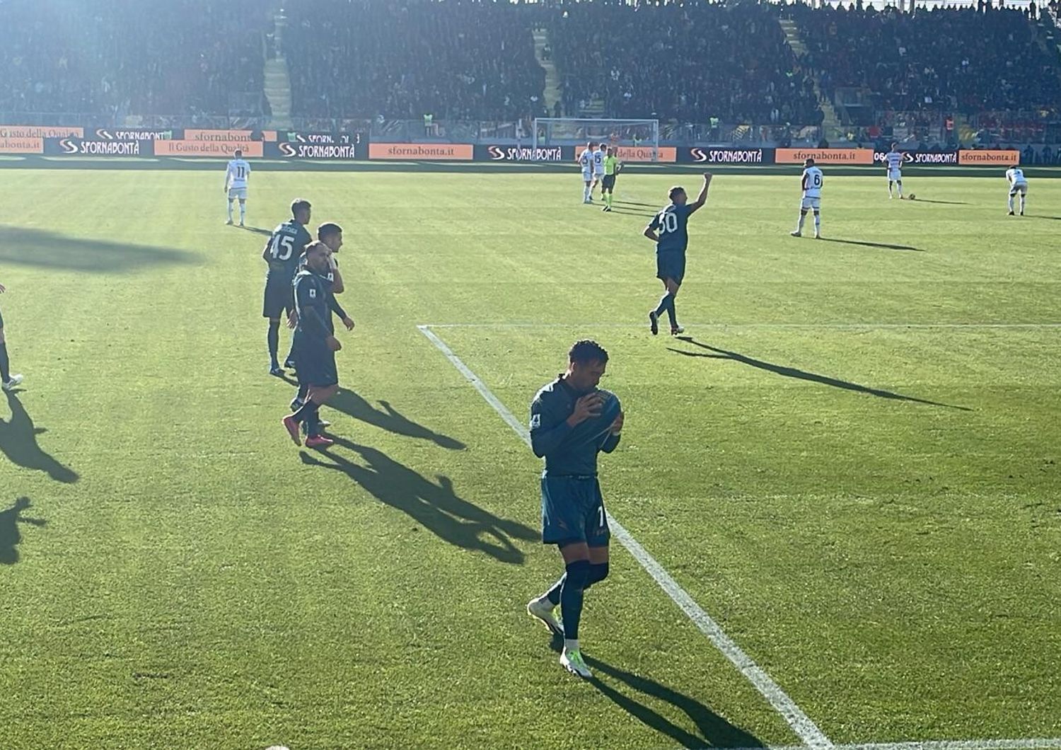 Baez esulta dopo aver segnato il gol del momentaneo pareggio