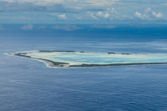 Veduta aerea dell'atollo, Pacifico del Sud