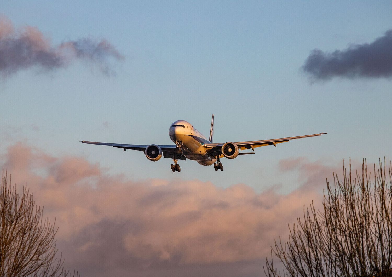 Un aereo in fase di atterraggio