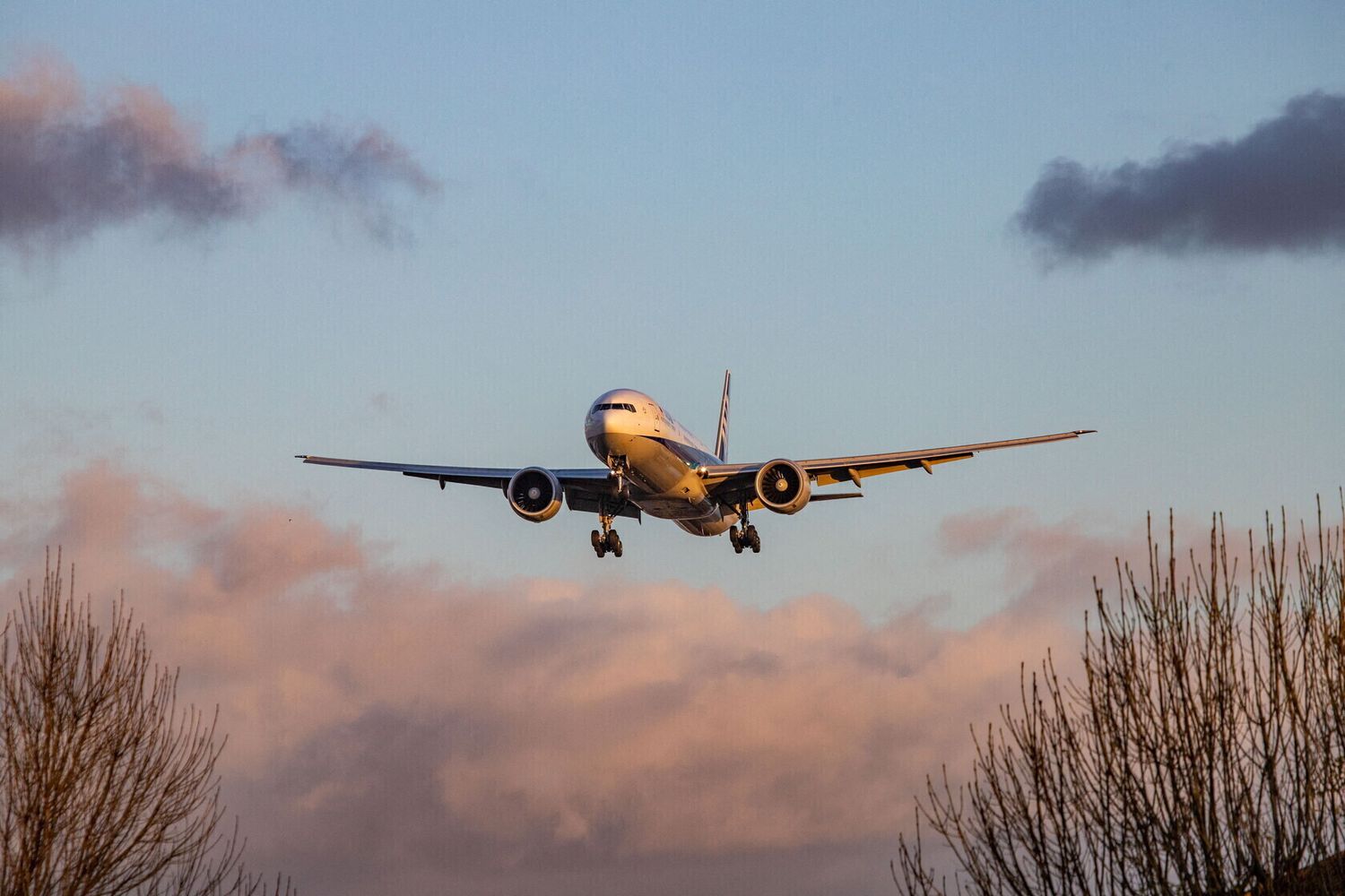 Un aereo in fase di atterraggio