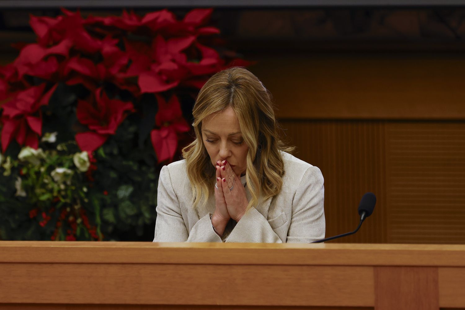 Giorgia Meloni, in conferenza stampa