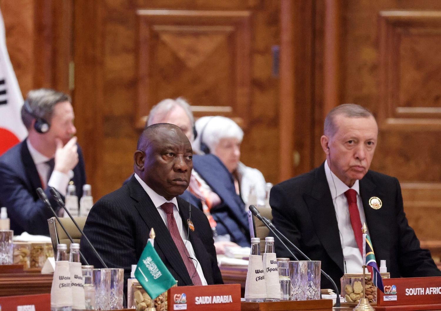 I presidenti di Sudafrica e Turchia, Ramaphosa ed Erdogan