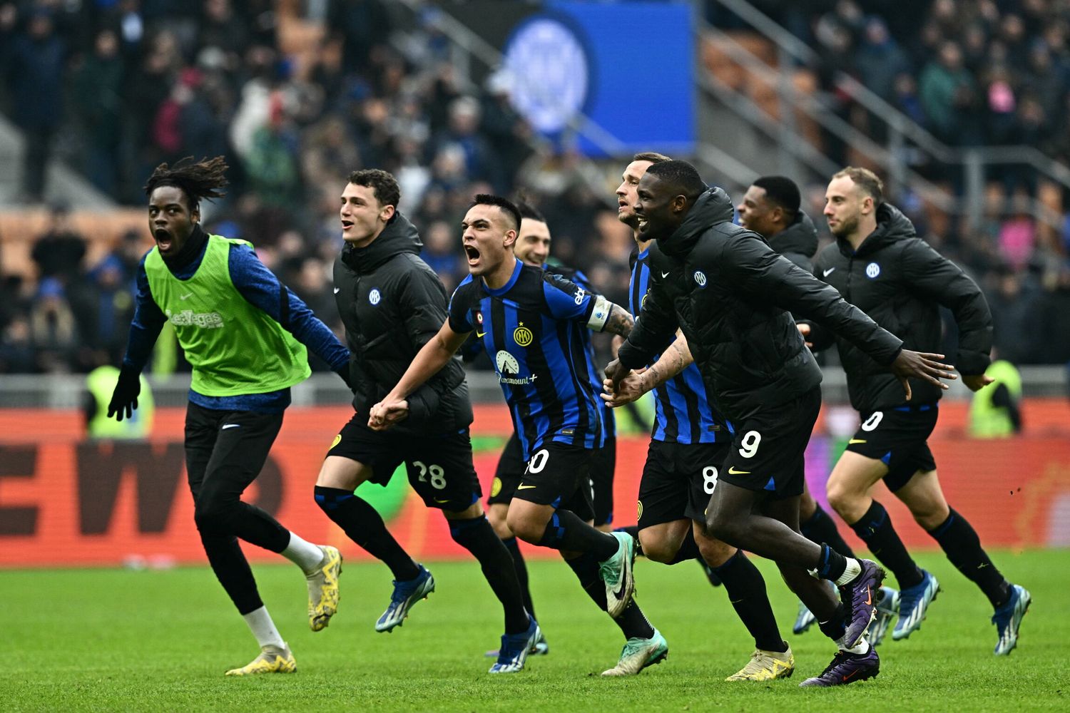 L'Inter festeggia la vittoria contro l'Hellas Verona&nbsp;