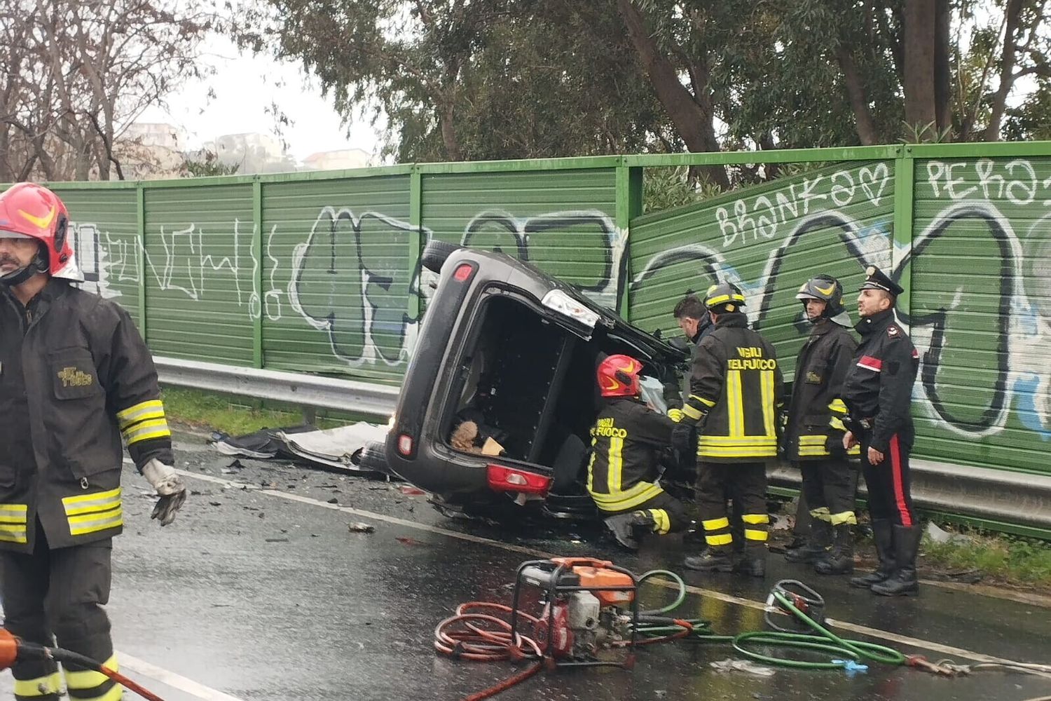 L'incidente stradale sulla 106