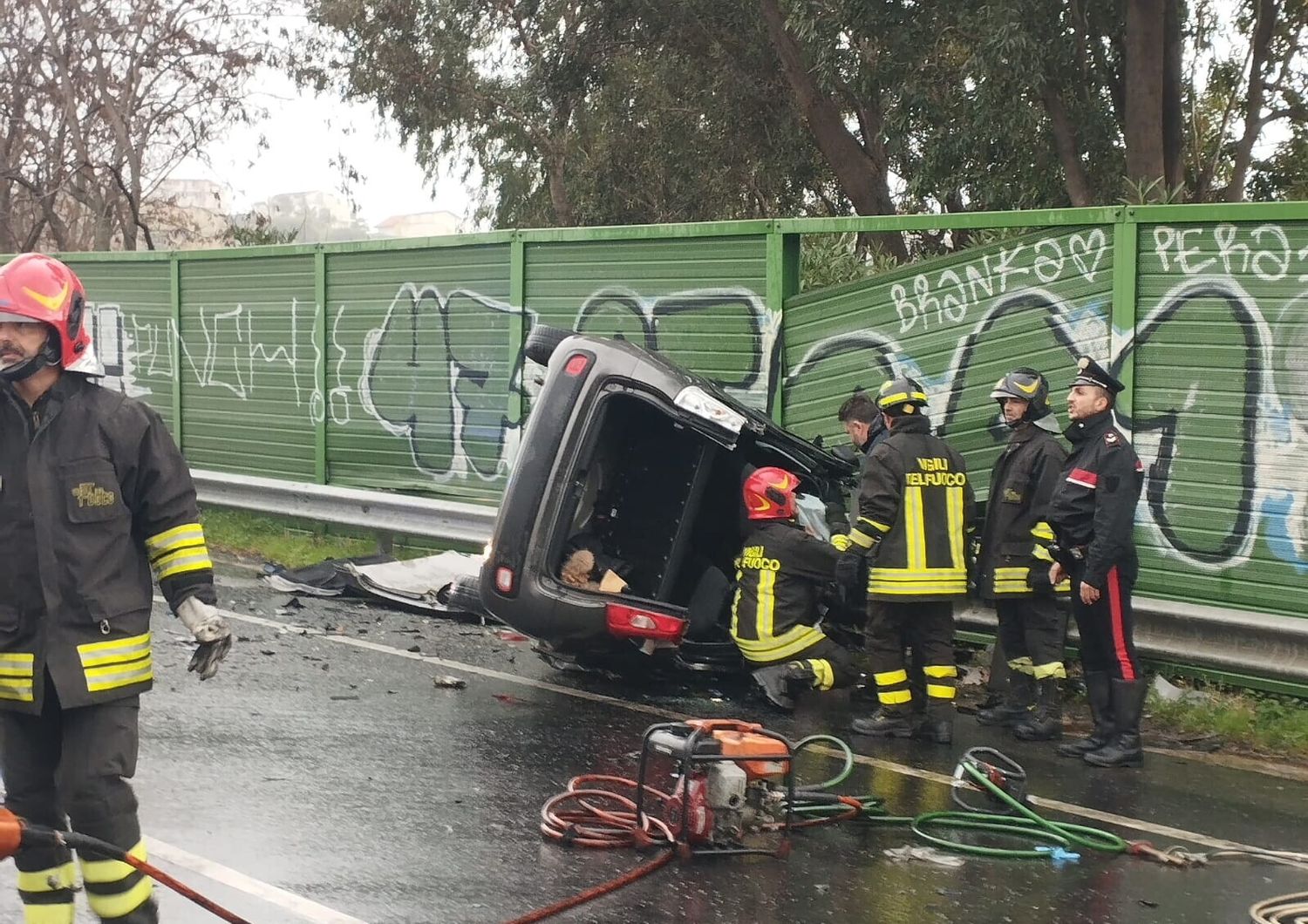 L'incidente stradale sulla 106