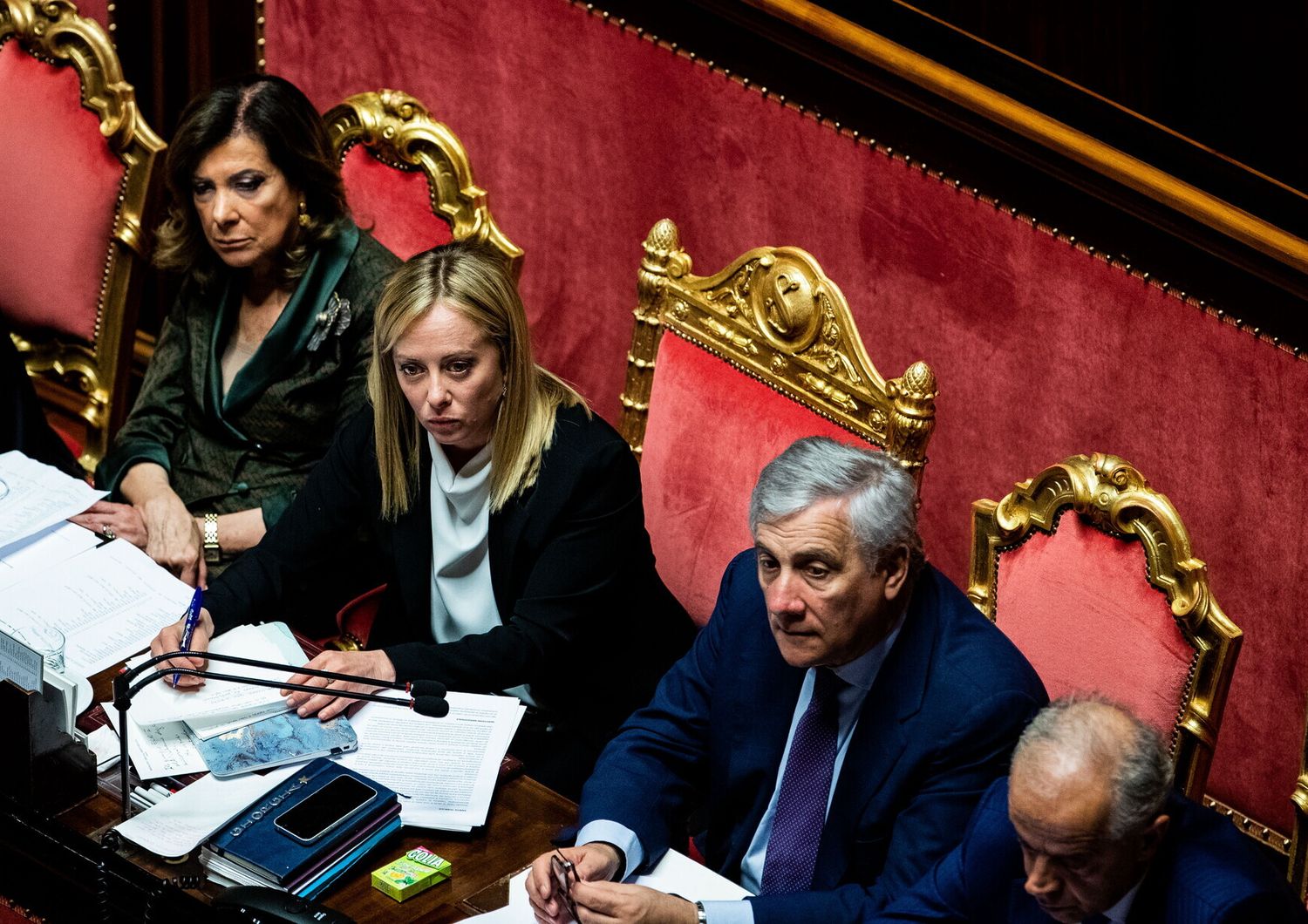 Casellati, Meloni e Tajani