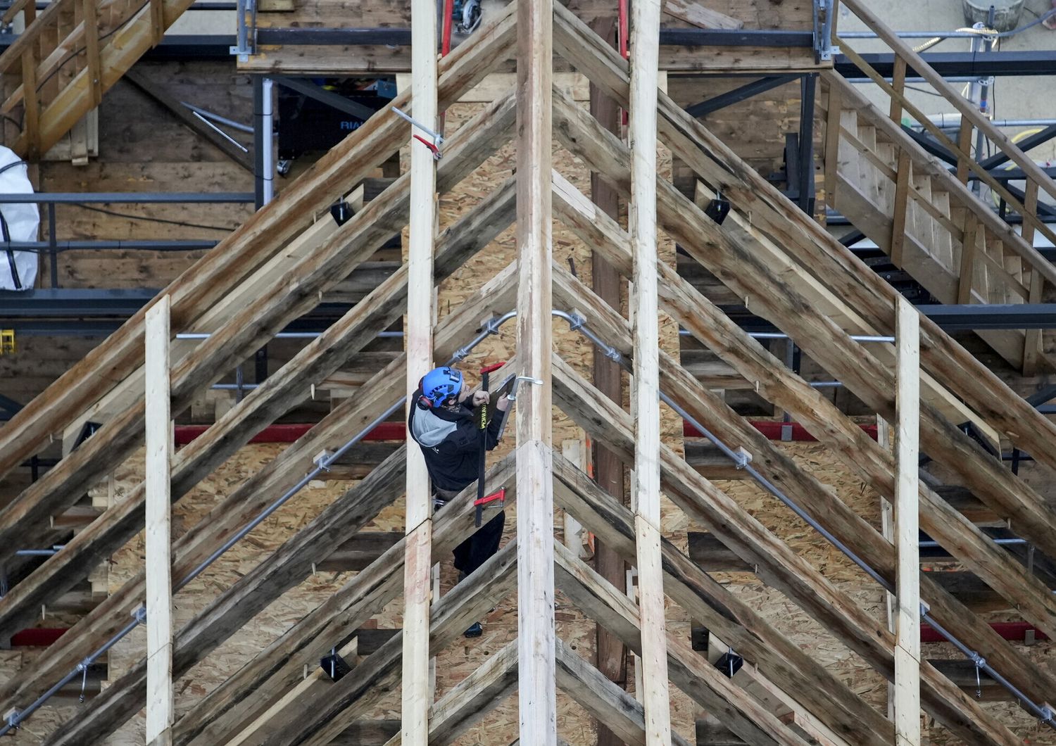 Cantiere di Notre Dame, dettaglio del tetto