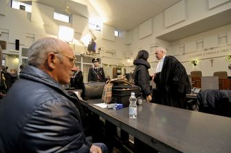 Michele Misseri, durante una pausa del processo per il delitto di Avetrana il 31 gennaio del 2012